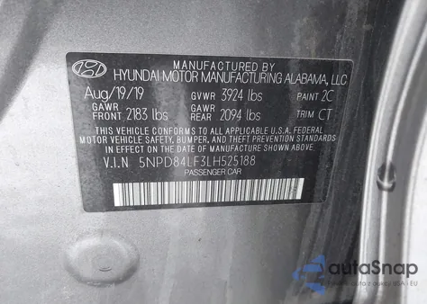 2020 Hyundai Elantra Sel from USA, damaged, VIN 5NPD84LF3LH525188